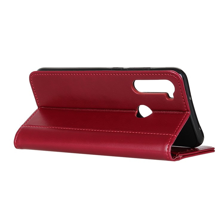 Auto-absorbed Split Leather Wallet Case for Xiaomi Redmi Note 8T - Red-8