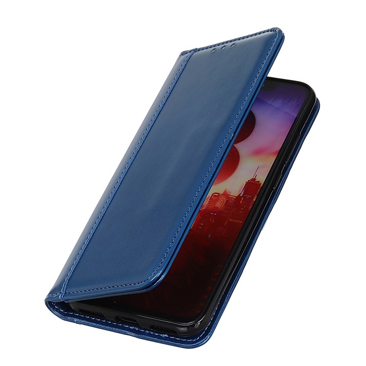 Auto-absorbed Split Leather Wallet Case for Xiaomi Redmi Note 8T - Blue-5