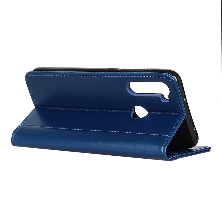 Auto-absorbed Split Leather Wallet Case for Xiaomi Redmi Note 8T - Blue-8
