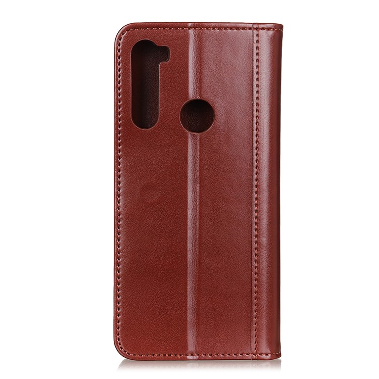 Auto-absorbed Split Leather Wallet Case for Xiaomi Redmi Note 8T - Brown-7
