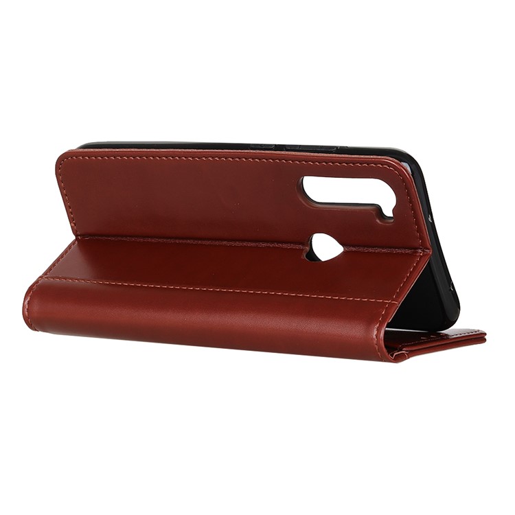 Auto-absorbed Split Leather Wallet Case for Xiaomi Redmi Note 8T - Brown-8