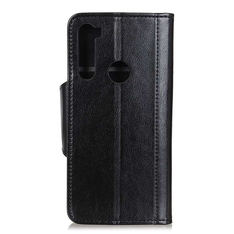 Glossy PU Leather Wallet Stand Case for Xiaomi Redmi Note 8T - Black-10