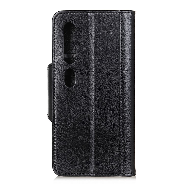 Glossy PU Leather Wallet Stand Case for Xiaomi Mi Note 10 / Mi CC9 Pro - Black-10