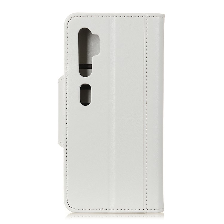 Glossy PU Leather Wallet Stand Case for Xiaomi Mi Note 10 / Mi CC9 Pro - White-10