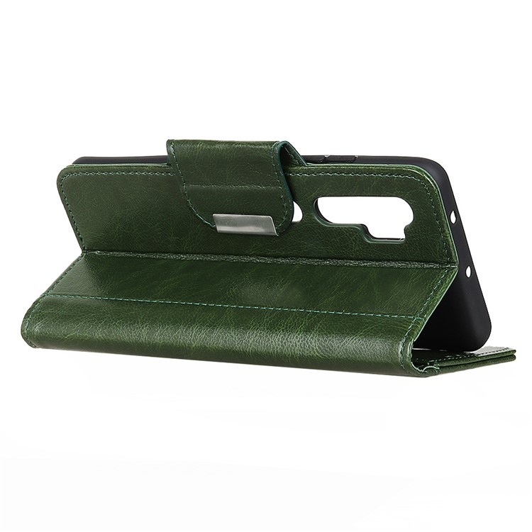 Glossy PU Leather Wallet Stand Case for Xiaomi Mi Note 10 / Mi CC9 Pro - Green-11