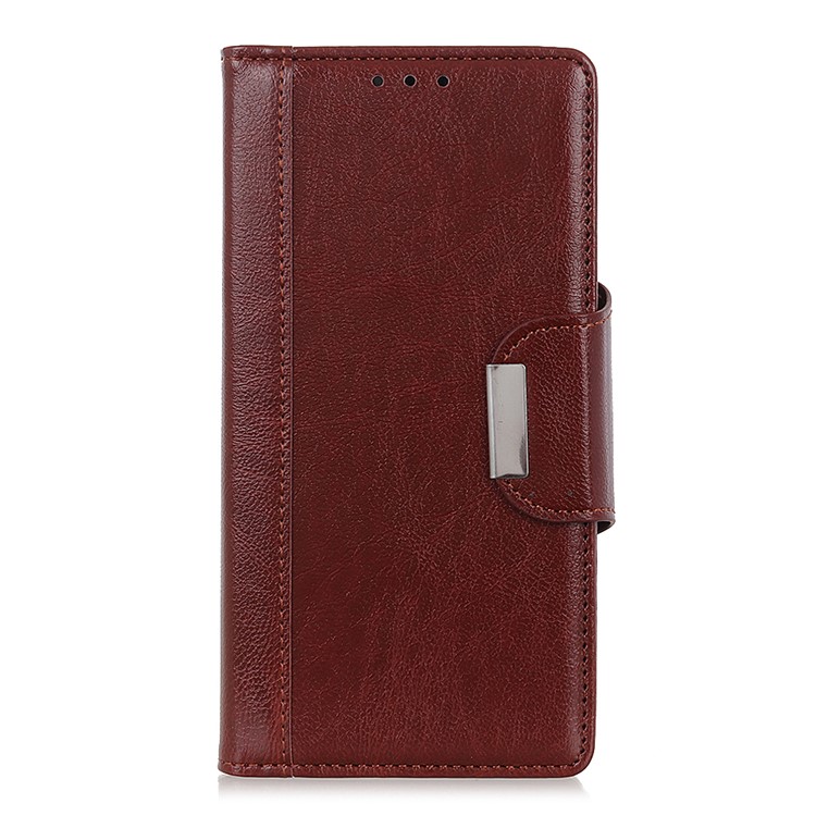 Glossy PU Leather Wallet Stand Case for Xiaomi Mi Note 10 / Mi CC9 Pro - Brown-2