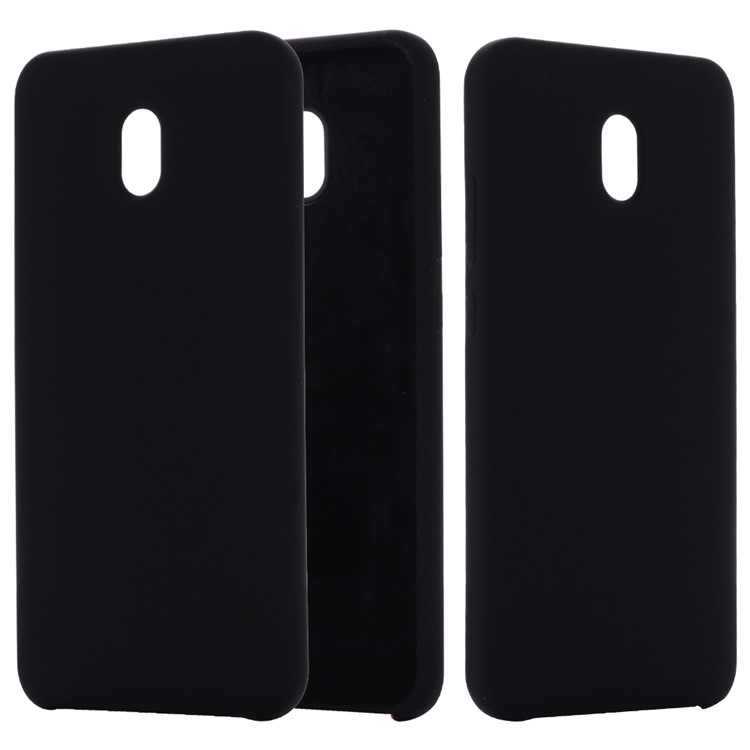 Soft Liquid Silicone Mobile Case for Xiaomi Redmi 8A - Black-1