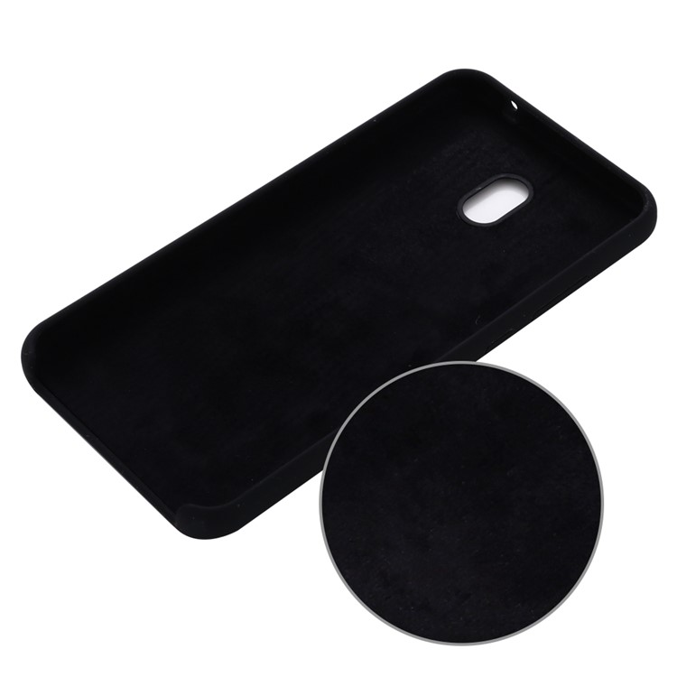 Soft Liquid Silicone Mobile Case for Xiaomi Redmi 8A - Black-3