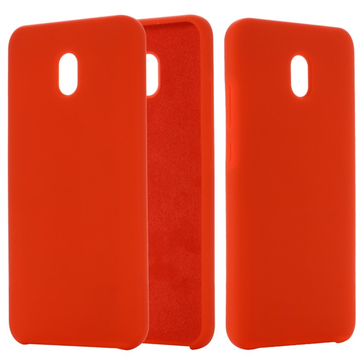 Soft Liquid Silicone Mobile Case for Xiaomi Redmi 8A - Red-1