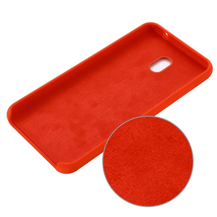 Soft Liquid Silicone Mobile Case for Xiaomi Redmi 8A - Red-3
