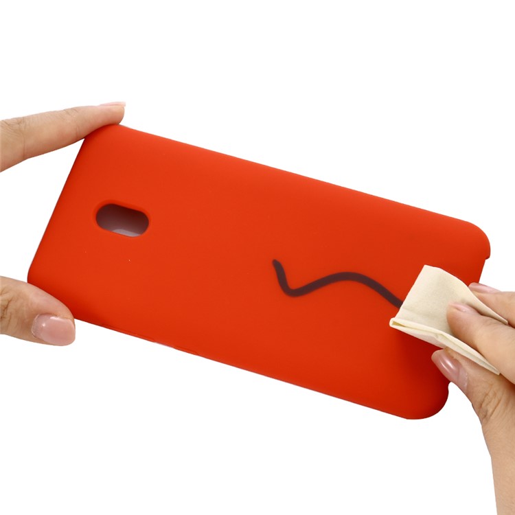 Soft Liquid Silicone Mobile Case for Xiaomi Redmi 8A - Red-5