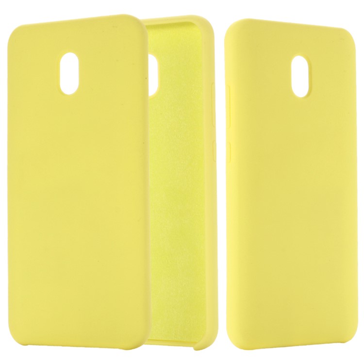 Soft Liquid Silicone Mobile Case for Xiaomi Redmi 8A - Yellow-1