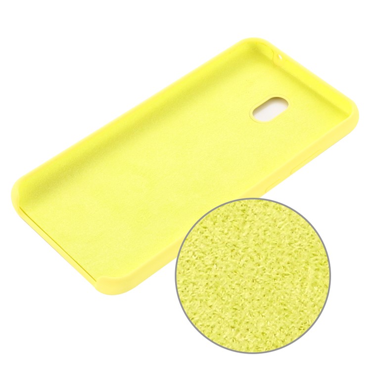 Soft Liquid Silicone Mobile Case for Xiaomi Redmi 8A - Yellow-3