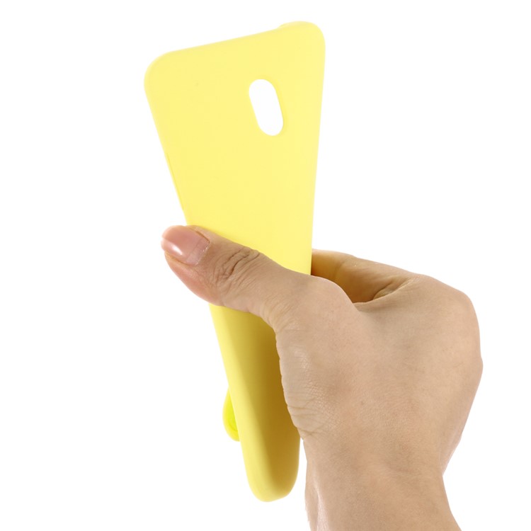 Soft Liquid Silicone Mobile Case for Xiaomi Redmi 8A - Yellow-4