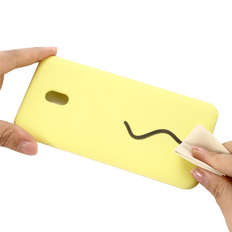Soft Liquid Silicone Mobile Case for Xiaomi Redmi 8A - Yellow-5