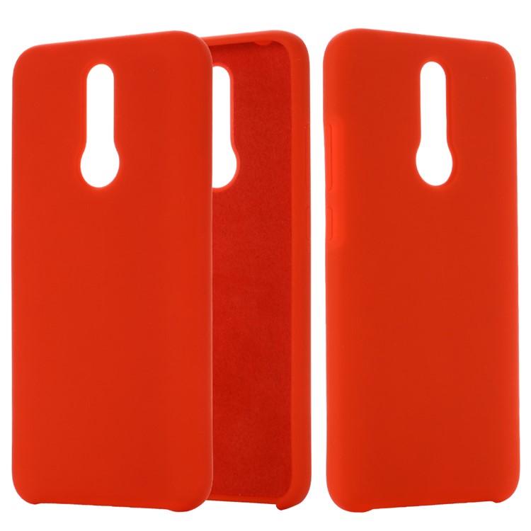 Liquid Silicone Stylish Casing Cell Shell for Xiaomi Redmi 8 - Red-1