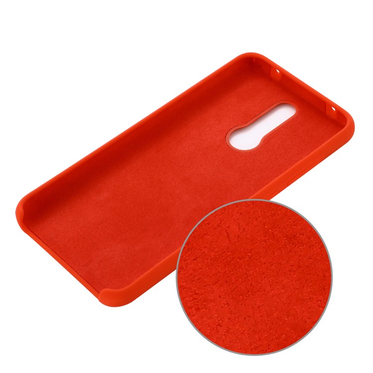 Liquid Silicone Stylish Casing Cell Shell for Xiaomi Redmi 8 - Red-3
