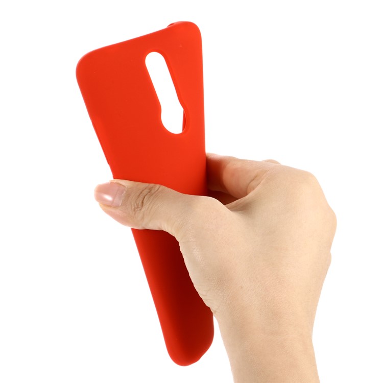 Liquid Silicone Stylish Casing Cell Shell for Xiaomi Redmi 8 - Red-4