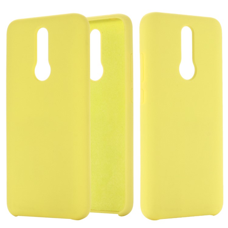 Liquid Silicone Stylish Casing Cell Shell for Xiaomi Redmi 8 - Yellow-1