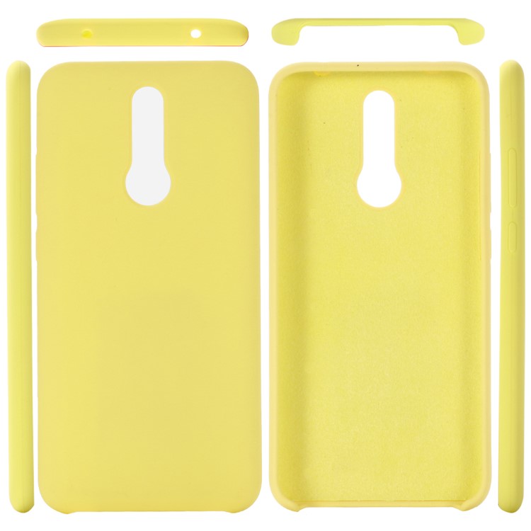 Liquid Silicone Stylish Casing Cell Shell for Xiaomi Redmi 8 - Yellow-2