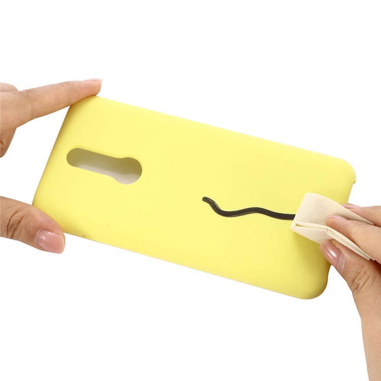 Liquid Silicone Stylish Casing Cell Shell for Xiaomi Redmi 8 - Yellow-5