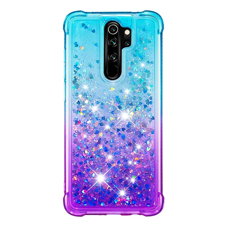 Gradient Glitter Powder Quicksand TPU Phone Case for Xiaomi Redmi Note 8 Pro - Baby Blue / Purple-2