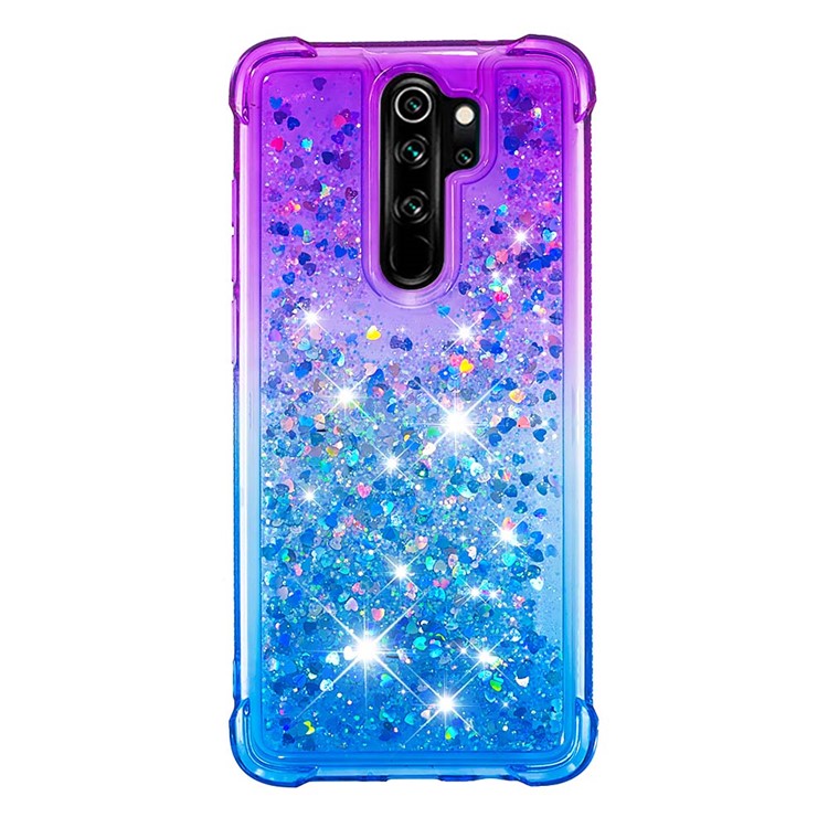 Gradient Glitter Powder Quicksand TPU Phone Case for Xiaomi Redmi Note 8 Pro - Purple / Dark Blue-2