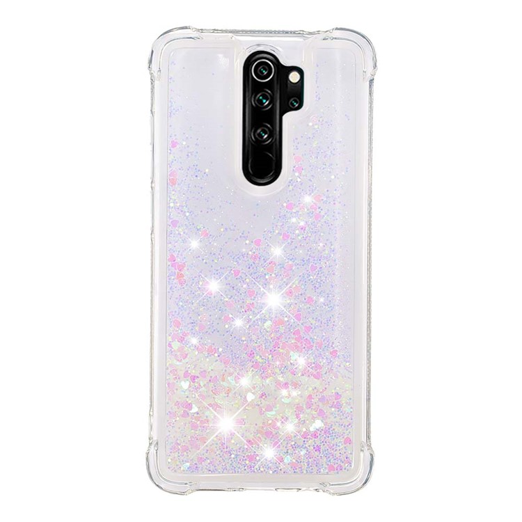 Dynamic Glitter Powder TPU Shockproof Case for Xiaomi Redmi Note 8 Pro - Light Pink-2