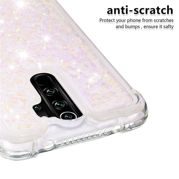 Dynamic Glitter Powder TPU Shockproof Case for Xiaomi Redmi Note 8 Pro - Light Pink-5