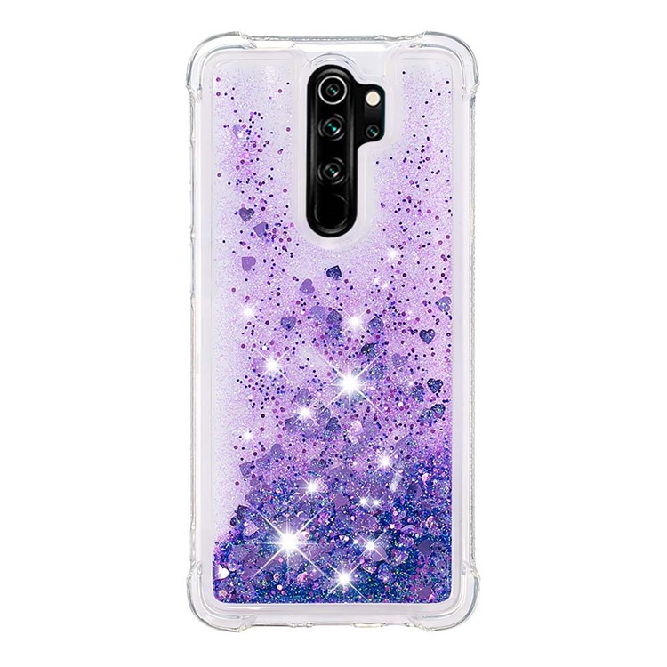 Dynamic Glitter Powder TPU Shock -resect Для Xiaomi Redmi Note 8 Pro - Темно Фиолетовый-2