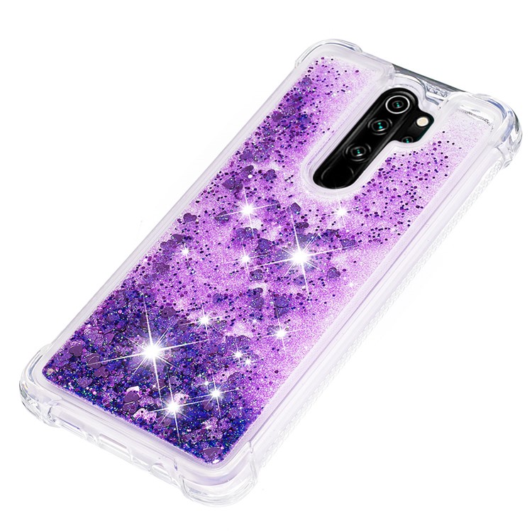 Dynamic Glitter Powder TPU Shockproof Case for Xiaomi Redmi Note 8 Pro - Dark Purple-6