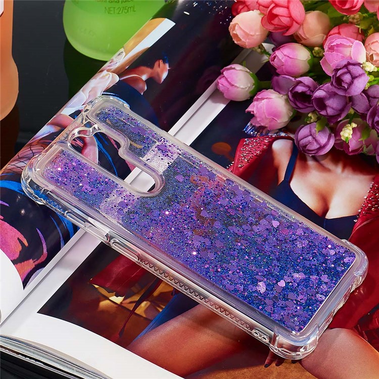 Dynamic Glitter Powder TPU Shockproof Case for Xiaomi Redmi Note 8 Pro - Dark Purple-7