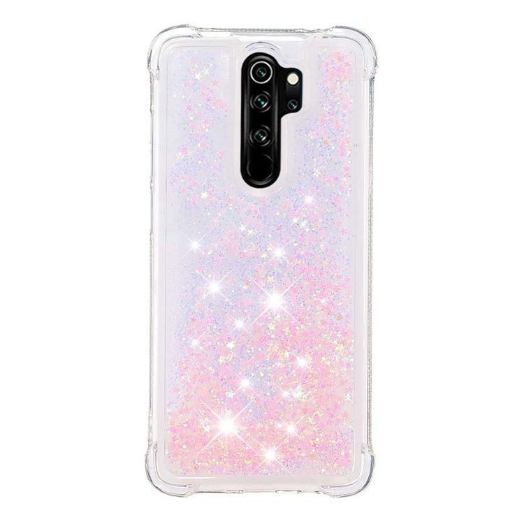 Dynamic Glitter Powder TPU Shockproof Case for Xiaomi Redmi Note 8 Pro - Deep Pink-2