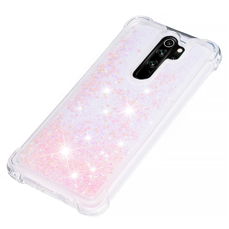 Dynamic Glitter Powder TPU Shockproof Case for Xiaomi Redmi Note 8 Pro - Deep Pink-6