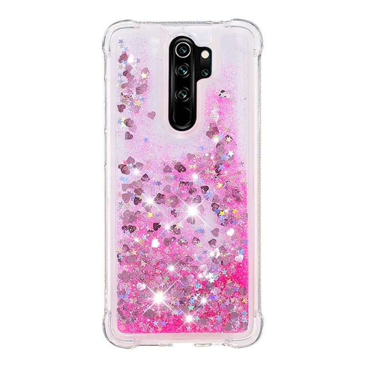 Dynamic Glitter Powder TPU Shockproof Case for Xiaomi Redmi Note 8 Pro - Rose-2