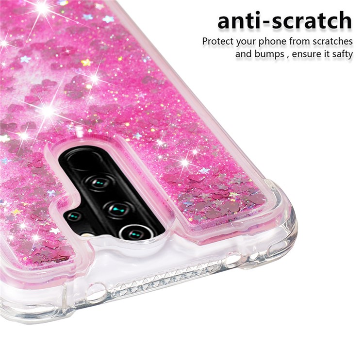 Dynamic Glitter Powder TPU Shockproof Case for Xiaomi Redmi Note 8 Pro - Rose-5