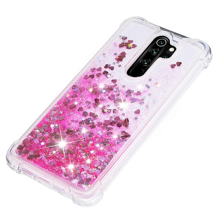 Dynamic Glitter Powder TPU Shockproof Case for Xiaomi Redmi Note 8 Pro - Rose-6