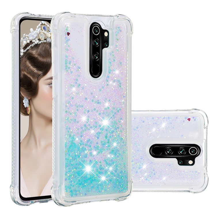 Dynamic Glitter Powder TPU Shockproof Case for Xiaomi Redmi Note 8 Pro - Baby Blue-1