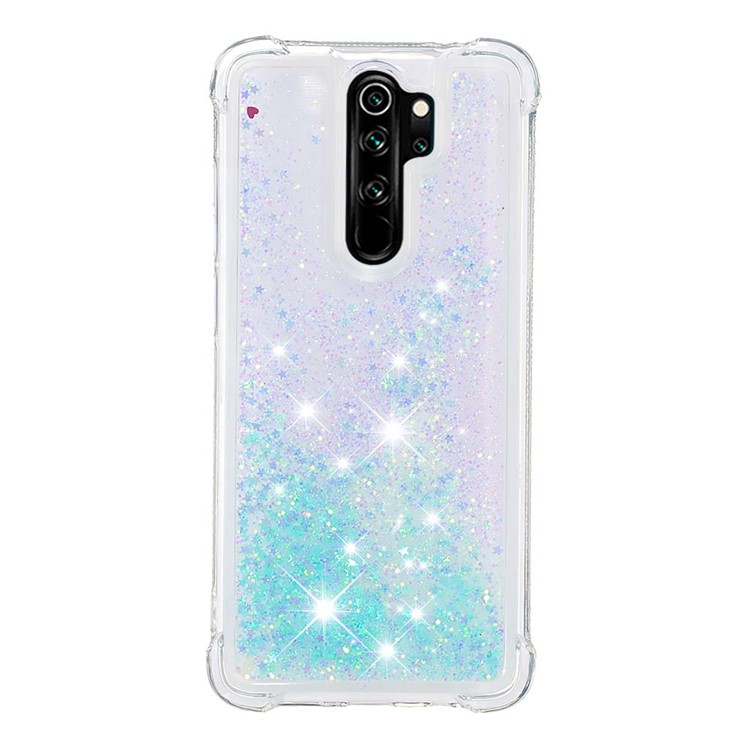 Dynamic Glitter Powder TPU Shockproof Case for Xiaomi Redmi Note 8 Pro - Baby Blue-2