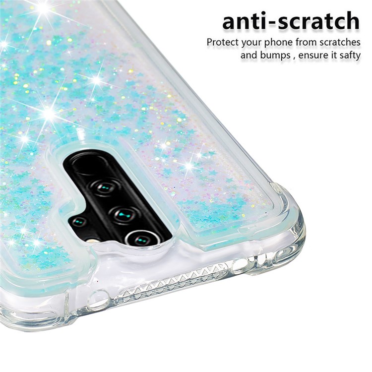 Dynamic Glitter Powder TPU Shockproof Case for Xiaomi Redmi Note 8 Pro - Baby Blue-5