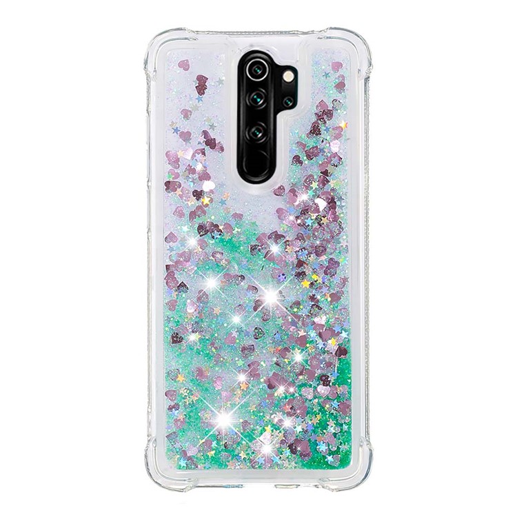 Dynamic Glitter Powder TPU Shockproof Case for Xiaomi Redmi Note 8 Pro - Green-2