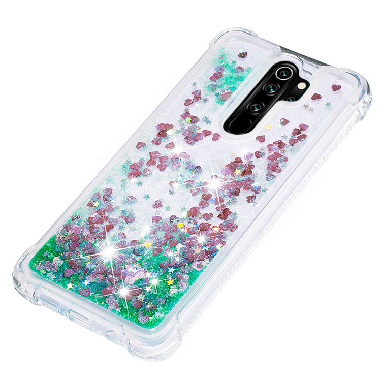 Dynamic Glitter Powder TPU Shockproof Case for Xiaomi Redmi Note 8 Pro - Green-6
