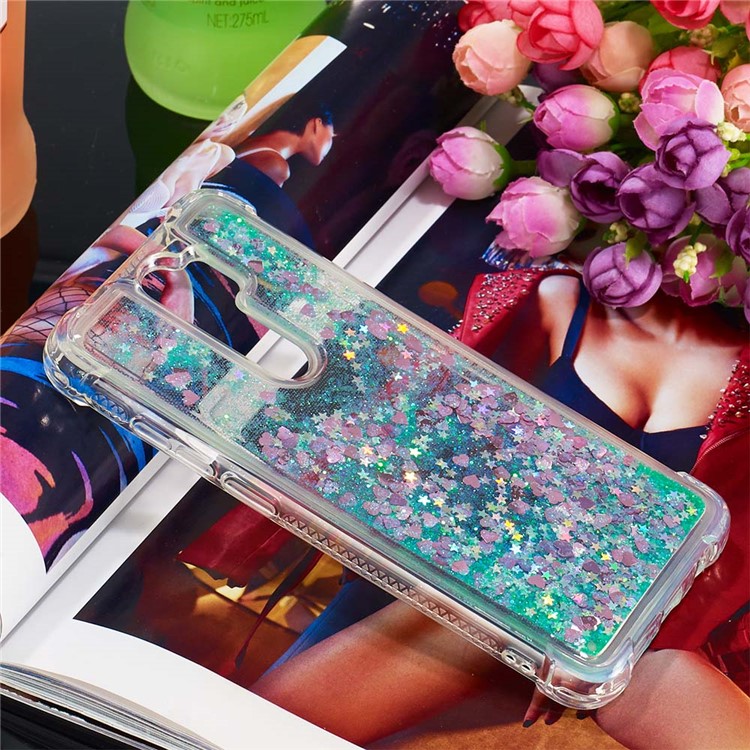 Dynamic Glitter Powder TPU Shockproof Case for Xiaomi Redmi Note 8 Pro - Green-7