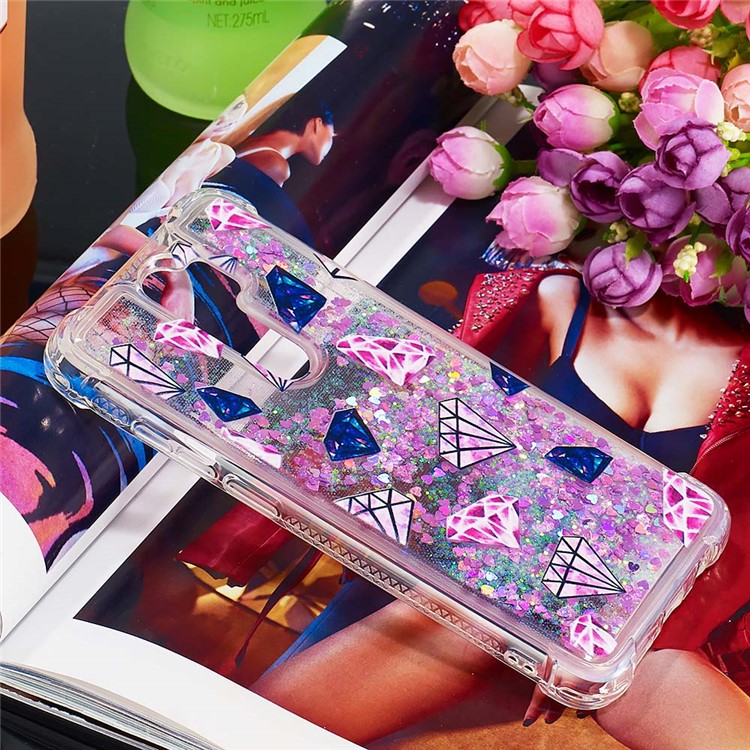 Liquid Glitter Powder Patterned Quicksand Shockproof TPU Phone Case for Xiaomi Redmi Note 8 Pro - Diamond-7