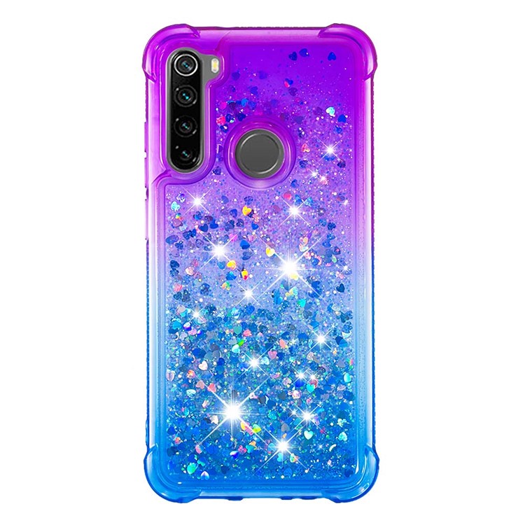 Gradient Glitter Powder Quicksand Phone Case for Xiaomi Redmi Note 8 - Purple / Dark Blue-2