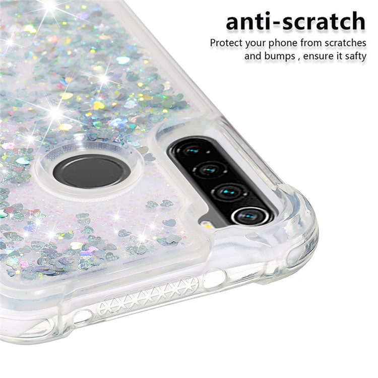 Dynamic Glitter Powder TPU Shockproof Case for Xiaomi Redmi Note 8 - Silver-4