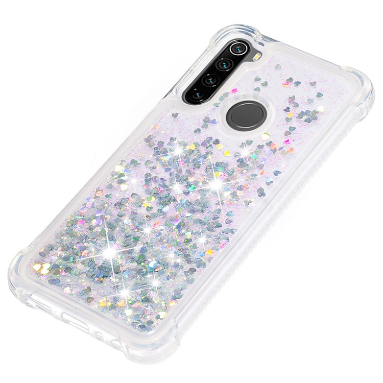 Dynamic Glitter Powder TPU Shockproof Case for Xiaomi Redmi Note 8 - Silver-5