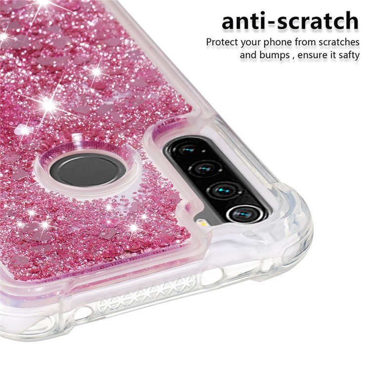 Dynamic Glitter Powder TPU Shockproof Case for Xiaomi Redmi Note 8 - Red-4