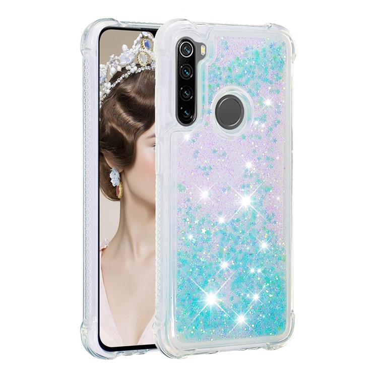 Dynamic Glitter Powder TPU Shockproof Case for Xiaomi Redmi Note 8 - Baby Blue-1