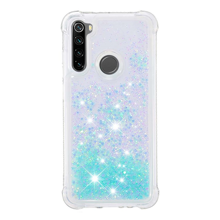 Dynamic Glitter Powder TPU Shockproof Case for Xiaomi Redmi Note 8 - Baby Blue-2